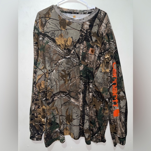 NWOT Carhartt X Realtree Graphic Hunting Print Long Sleeve Pocket Utility Shirt - Picture 5 of 11